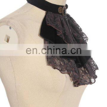 Steampunk Gothic Jabot-collar With Laces Hands of the Clock and Gear photo-3