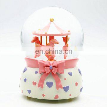 Merry Go Round Christmas Gift Birthday Snow Globe