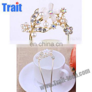 Flowers Pearls U Shaped Style Headwear Hair Comb/manufacturers of hair comb