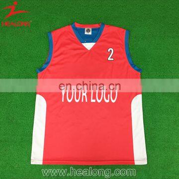 Healong Sportswear Customized Team Basketball Jersey Design Black Latest Basketball Jersey Design Color Orange