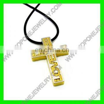 2014 Latest Design 18K gold filled crosses pendants necklace for men China Best Steel Jewelry Manufacturer