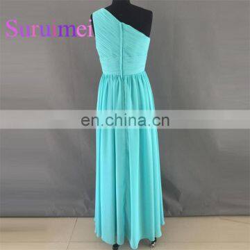 One Shoulder Prom Dresses Vestidos de Noiva Chiffon Evening Gowns Hot Sale photo-2