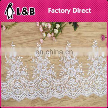 2016 Manufacturer Flower Designs Embroideried Ivory Bridal Lace Trimmings,embroidered Bridal Lace Trim photo-4