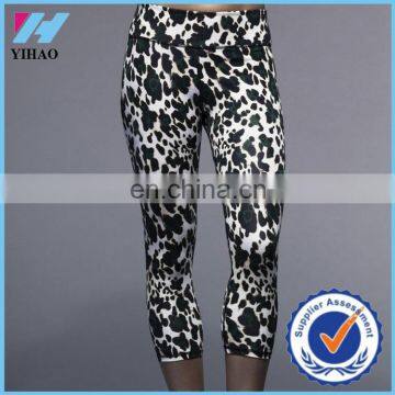 Yihao 2015 Hot Selling Women leopard print sport wear pants cheap wholesale crossfit yoga pants