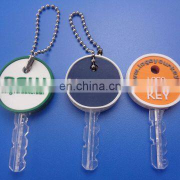 colorful round shape eco-friendly customized soft PVC key cover