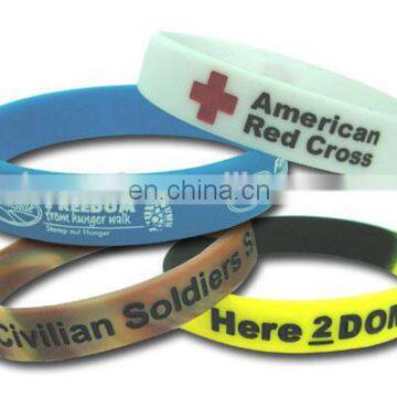 Cheap Debossed Full Color Funny Silicone Wristbands photo-2