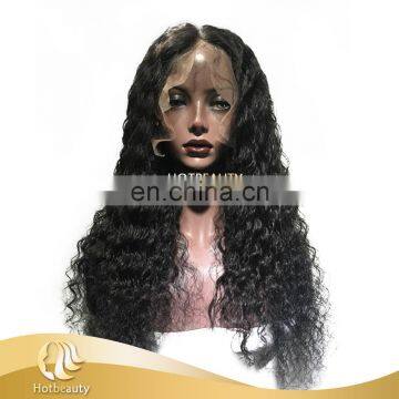 2017 Paypal Hot Cap-360 frontal made 160% density virgin human hair Deep Wave wig