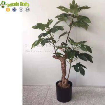 Artificial Fiddle Leaf Fig Tree Potted Bonsai Ficus Lyrata Green Plant Indoor Decoration photo-3