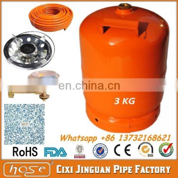 SUPPLY PROPANE BUTANE 3KG LPG GAS CYLINDER, PORTABLE EMPTY LPG CYLINDER, GAS CYLINDER WITH BURNER HEAD FOR CAMPING GAS COOKER