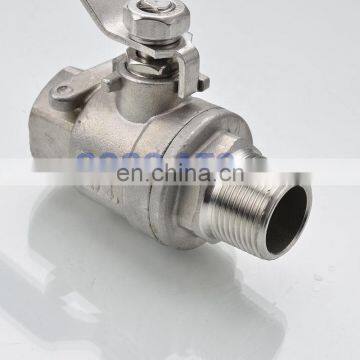 High Quality Type Two Ball Valve Stainless Steel DN40/DN50 1-1/4" 2 Inch Male to Female Thread SS304 316 2 Way Ball Valve