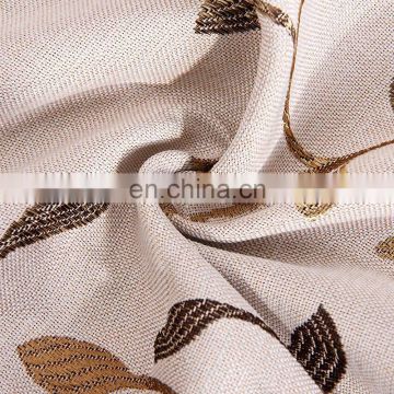 PolyesterJacquard leaf pattern blackout curtain fabric