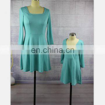 2019 Mother And Daughter Half Sleeve Dresses Family Princess Light Green Mother Daughter (this Link for WOMAN) photo-4