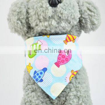 Wholesale Custom Printed Logo Triangle Plaid White Cotton Collar Scarf Cat Pet Dog Bandana For Dog photo-4