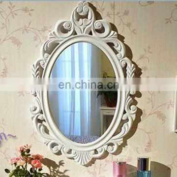 oval antique bathroom mirror with white color