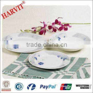 18-Pieces Round Porcelain Blue Decal Dinner set