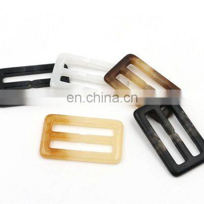 Fashion Style Custom Rectangle Garment Plastic Ring Belt Resin Buckle