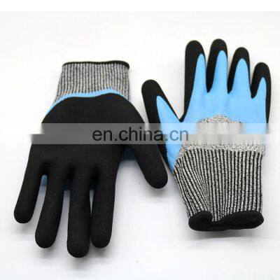 Thermal Gloves Industrial Fishing Work Hard Warm Guates Industriales Double Shell Nitrile Coated Waterproof Gloves Winter Gloves
