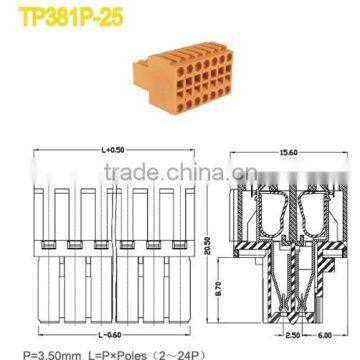 Termin Block 3.50mm 300V 8A Double Levels Plug In Terminal Block Connector 2*2P - 24*2P photo-2