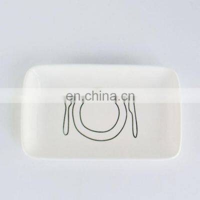 Ceramic dish ins style rectangular dish cake dish dessert plate breakfast plate English tableware ceramic plate