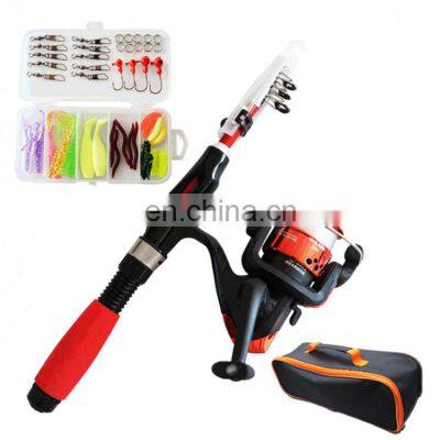 In Stock Portable/ultra lightf ishing rod and reel set combo children  Fishing Rod & Reel  Telescopic Pole Kit