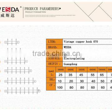 Wesda Zinc Alloy Coat Hook Hang Hang Clothes From a Vintage Copper Cap Bathroom Toilet 070 photo-5