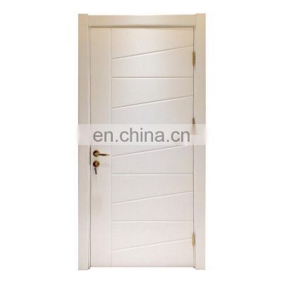 Flush white modern interior home solid wooden paint door designs commercial office flash bedroom wood door