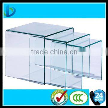 Curved glass shelf