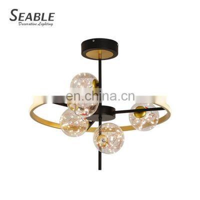 New Listed Luxury Decoration Modern LED Black Golden Indoor Chandelier For Dining Room photo-3
