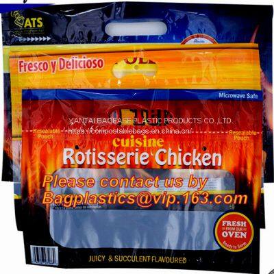 Resealable Rotiserrie Chicken Pouch Bags, Anti Fog, Grill, Oven, Roasted, Hot Meat Bag Packing With Window photo-5
