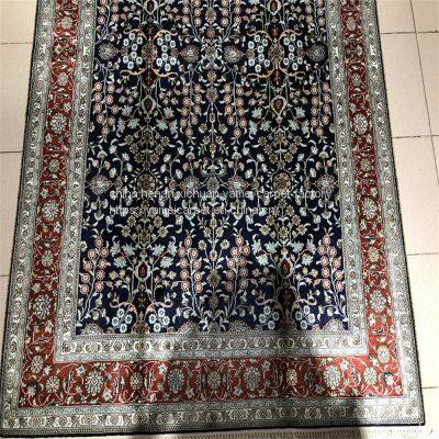 Yamei Lagend Royal Blue Color Handmade Silk Persian Rug and Tapestry for Sale photo-3