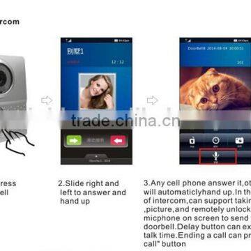 Hot sale wireless video door phone with 110 degree angle lens,supports wifi remote viewing and answering via app on smartphone