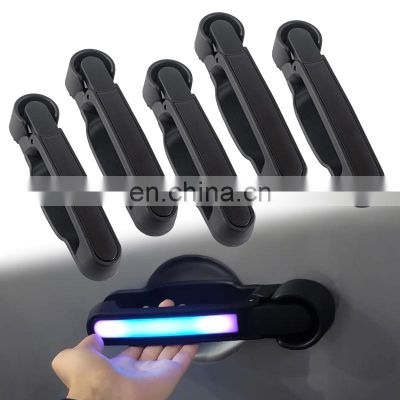 Pressing Button Release RGB LED Exterior Door Handles Kit Compatible with 2007-2018 Jeep Wrangler JK JKU 2Door 4 Door