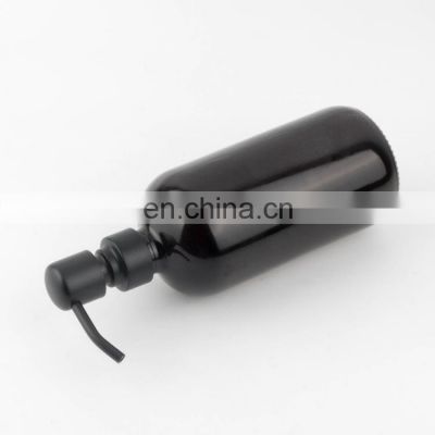 China Manufacturer Bamboo Stainless Steel Hotel Foaming Shampoo Black Glass Pump Chemical For Soap Bottle