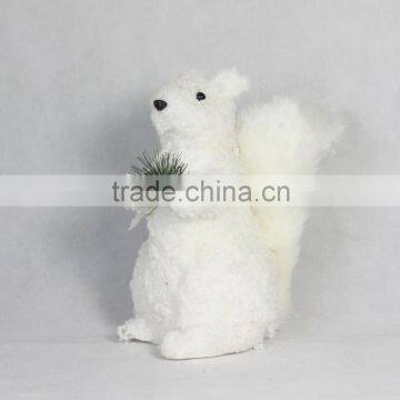 New design white color artificial christmas squirrel decoration