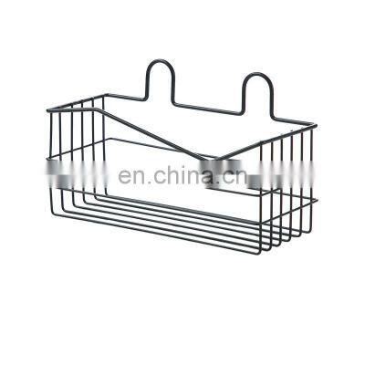 Multi-functional Save Space Single Wall Mounted No Punching Shower Soap Basket Bathroom Storage Rack photo-2