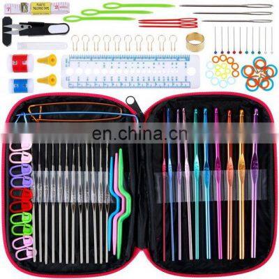 DIY 100PCS Aluminum Colorful Knitting Needle Tool Set Crochet Hook Set