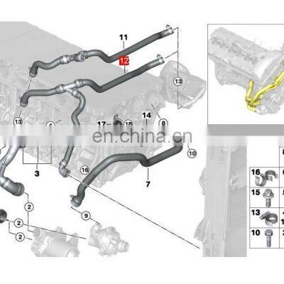 11537547244 Auto Engine N52 B30 A Water Cooling System Silicone Rubber Radiator Hoses photo-2