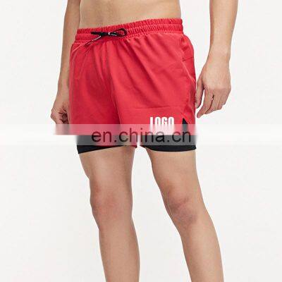 Quick Dry Custom Marathon Running Training Wear 2 In 1 Drawstring Outdoor Basketball Fitness Gym Sports Shorts Jogging For Men