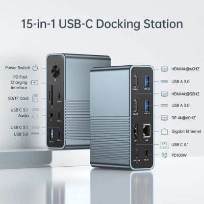 15-in-1 4K 60Hz USB C Desktop Docking Station for Laptop & PC photo-4