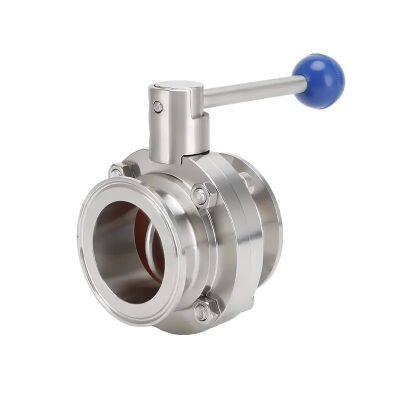 SS316L TC Ends Sanitary Manual Stainless Steel Butterfly Valve