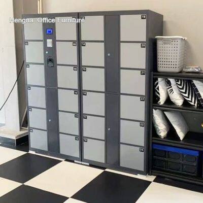 Heavy Duty Electronic Lockers High Frequency Encryption Anti-Magnetic 48 Door Factory Industrial Workplace Security Storage photo-4