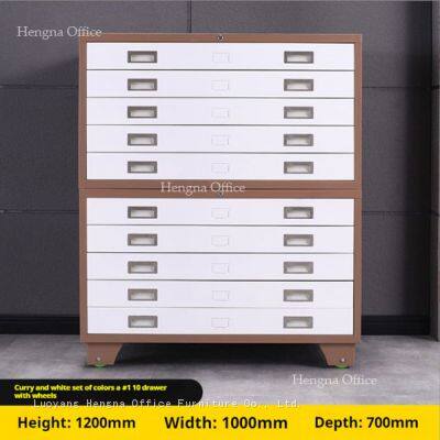 Anti-tilt SPCC Steel Map Cabinet | Lockable Large Format Plan Chest