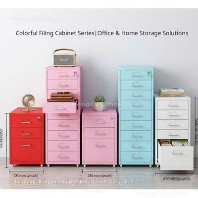 Secure Student Dormitory Bedside Cabinet With Lock | Compact 5 Drawer Metal Storage Tower for Personal Items photo-2