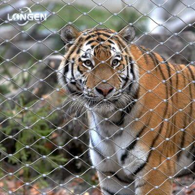 Manufacturer Customized Zoo Mesh / Ferrule & Hand-woven Stainless Steel Cable  Mesh Animal Fence
