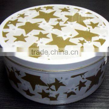 round shape biscuit tin box/christmas gift sweet tin box