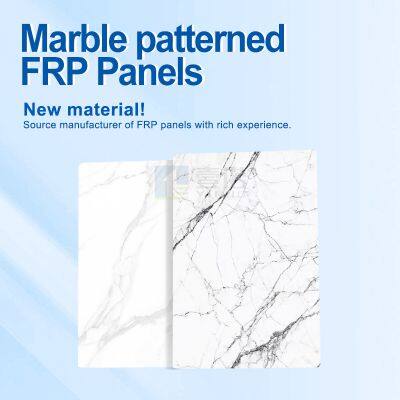 Painéis de parede de banheiro residencial em FRP com padrão de mármore, impermeáveis, antimofo, não tóxicos e de alta durabilidade. Design de painel FRP