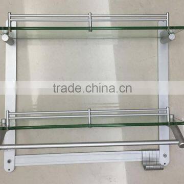 aluminium corner shelf glass shelf glass tray L1707-2D 2 lier bathroom shelf bathroom rack