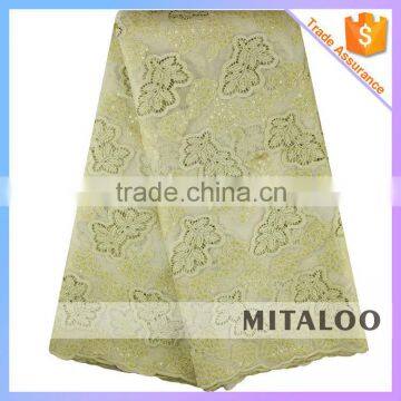Mitaloo MOG0201 New Double Organza Lace Embroidered Fabric With Sequins
