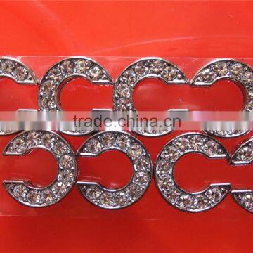 Beautiful 10mm Letters Slide Rhinestone Zinc Alloy Alphabets photo-2
