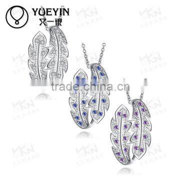 High Quality Designs Couple Pendant Wholesale Silver plated Zircon Couple Necklace